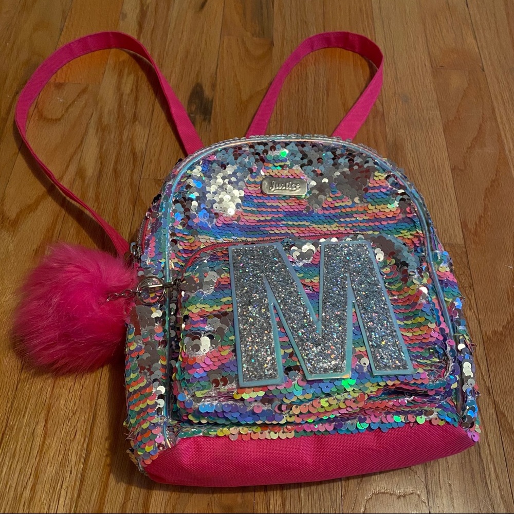 Justice Letter M Initial Backpack